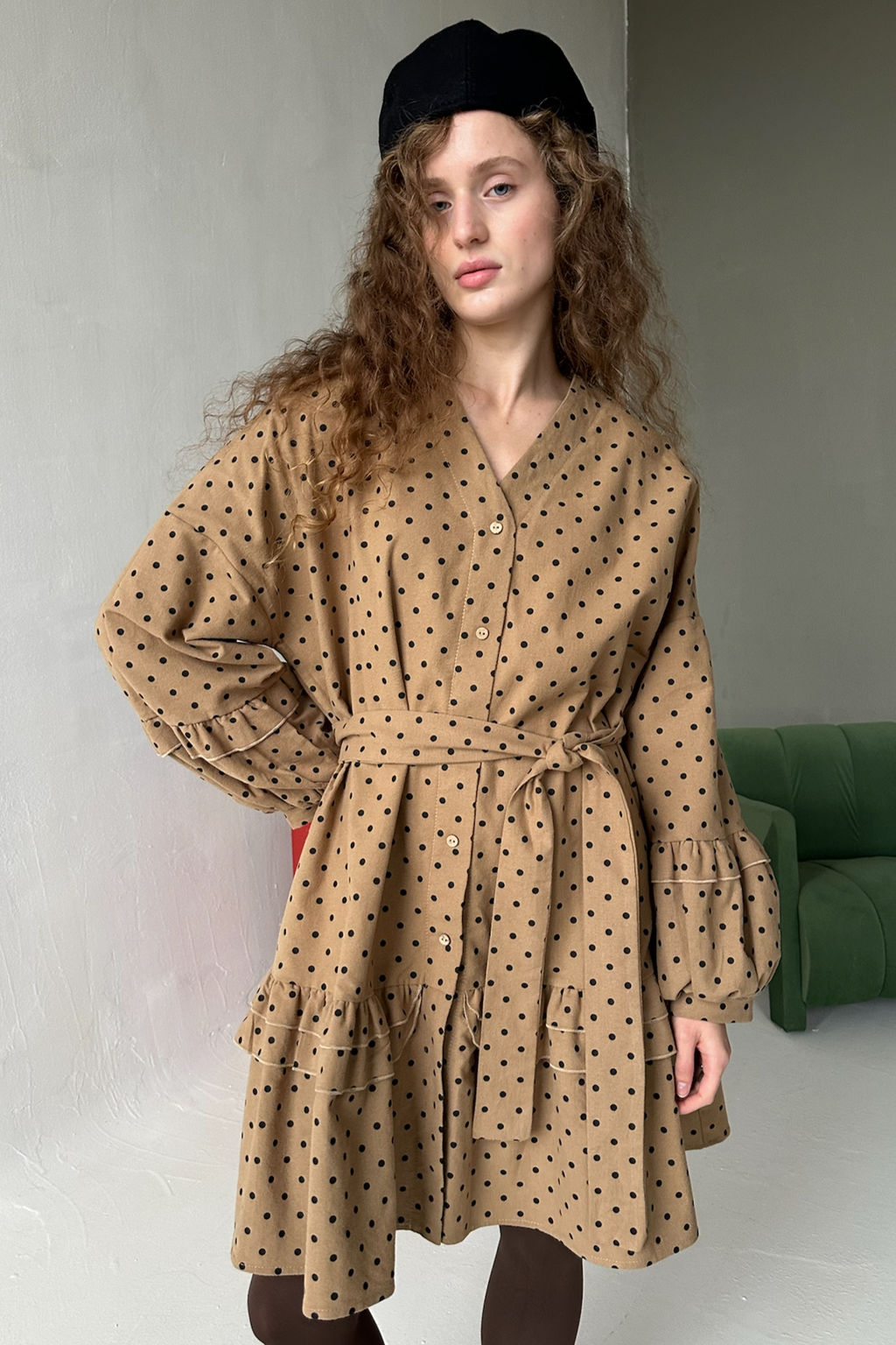 Платье женское COSY076/02/Бежевый, черный - M&G all natural фото 10