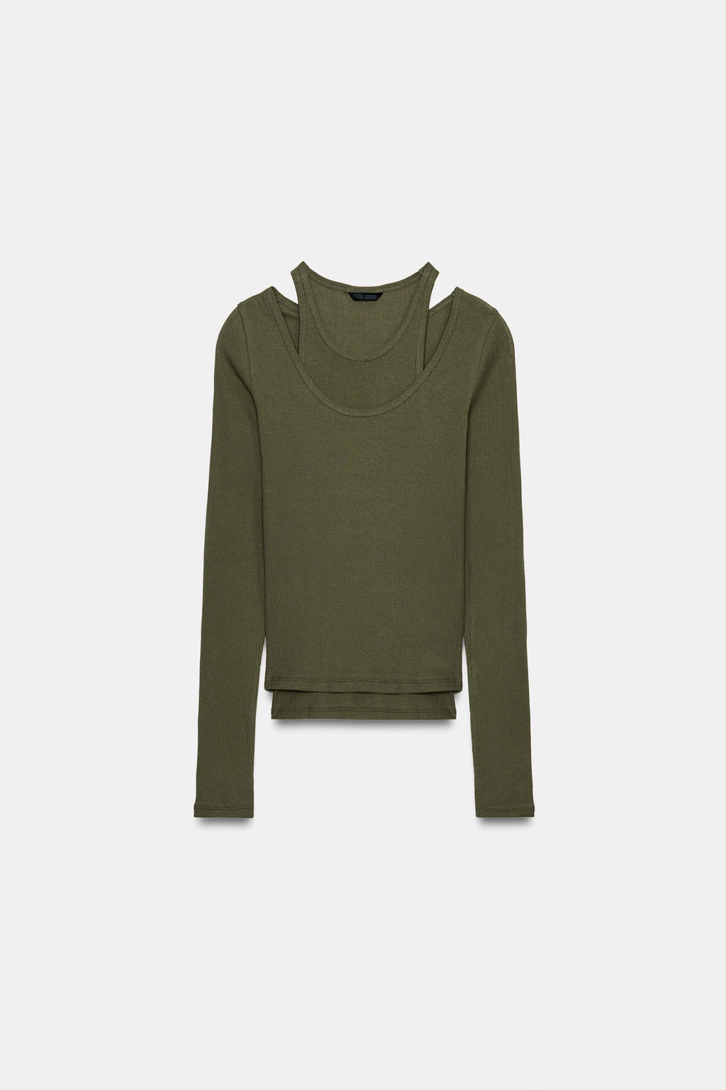 CAMISETA RIB DOBLE / Khaki - Zara фото 5