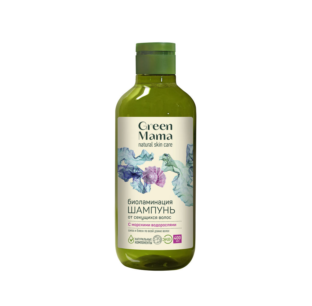 Шампунь «Биоламинация» от секущихся волос с морскими водорослями, 400 мл - Green mama фото 3