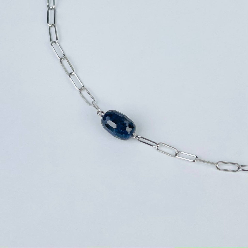 Колье на цепочке с Сапфиром 38 см +