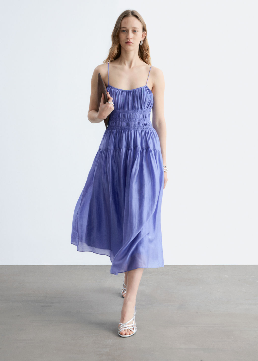 Vestido midi fruncido - H&m фото 2