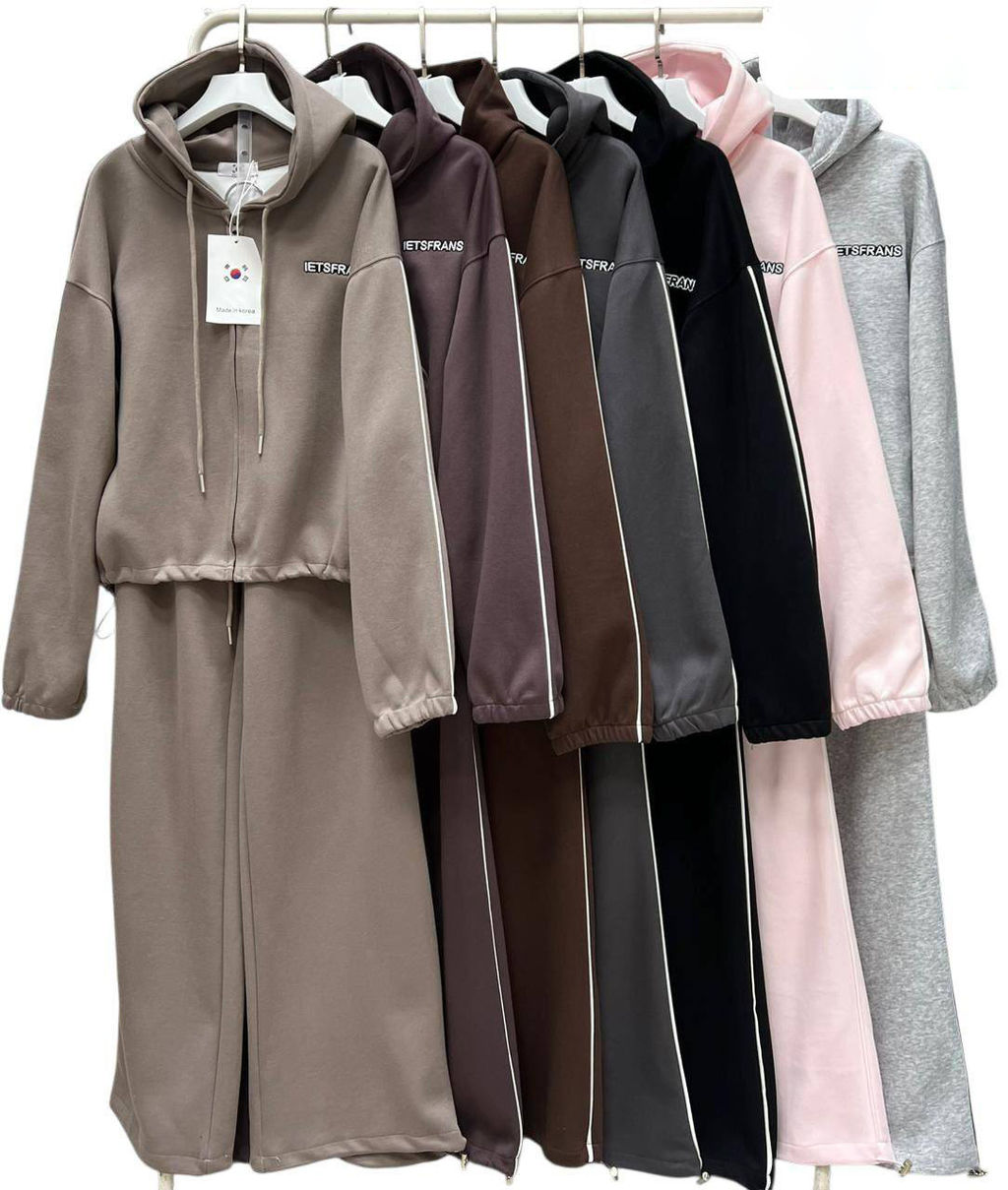 K13400 Костюм спортивный OVER SIZE хлопок ГРАФИТ