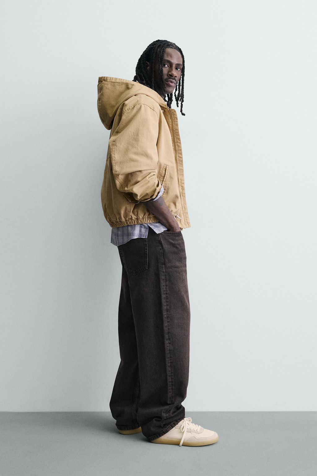 CAZADORA RELAXED FIT  CAPUCHA ALAMARES / Beige - Zara фото 4