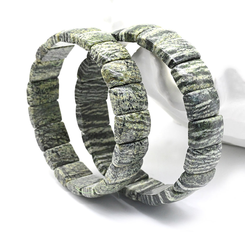 Браслет из змеевика (хризотила) прямоугольник 14*10мм, 17см, 27г