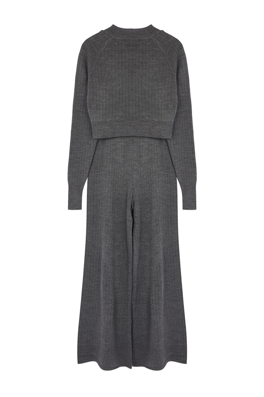 Antrasit Crop Parmak Detayl? Triko Alt-Ust Tak?m TWOAW24AU00033