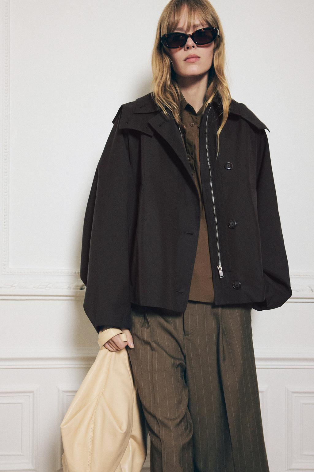 ZW COLLECTION SHORT HOODED TRENCH COAT - Zara фото 2