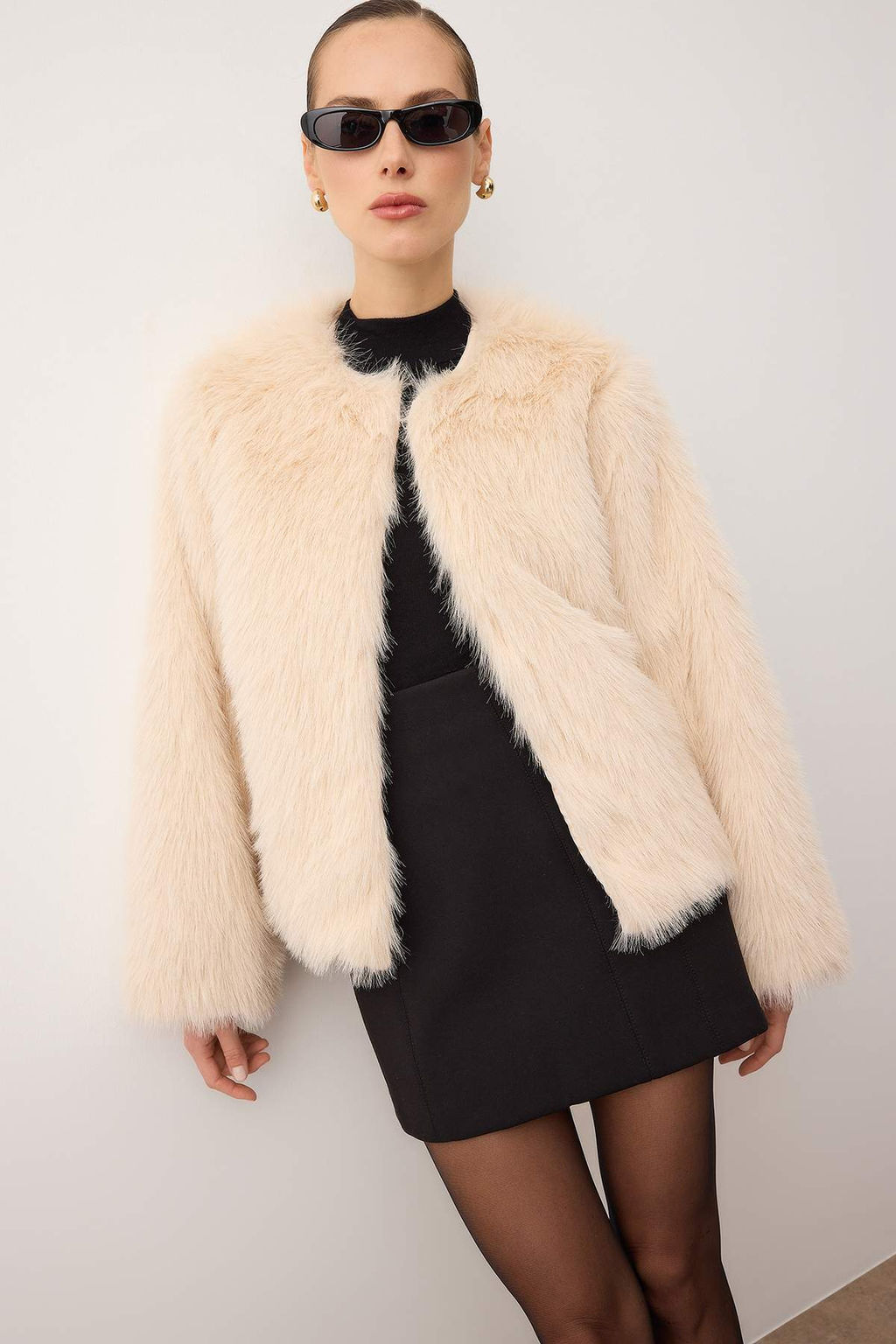 Siyah Oversize Kal?p Kurk Mont TWOAW25MO00133 - Trendyolmilla фото 12