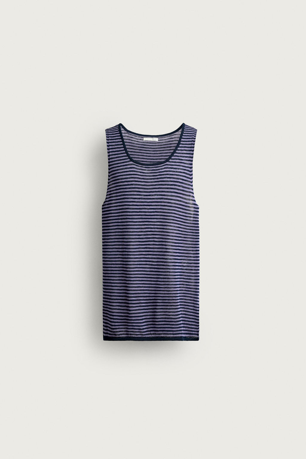CAMISETA TANK PUNTO JACQUARD RAYAS / Lila - Zara фото 7