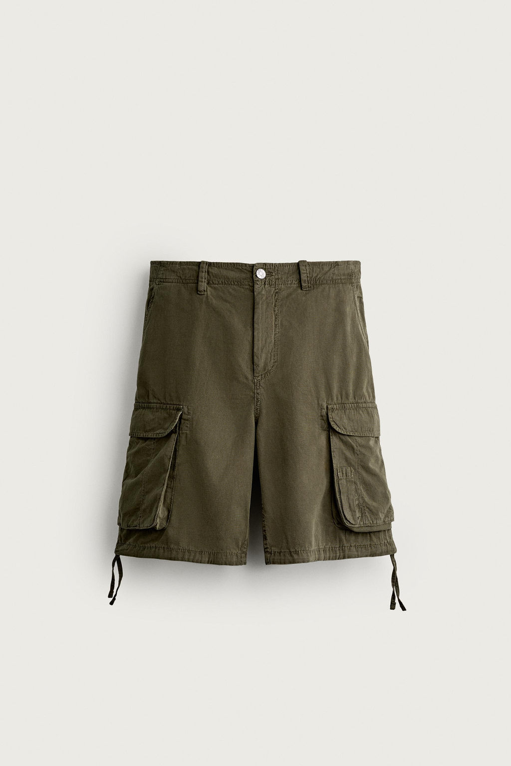 BERMUDA CARGO REGULAR FIT TRABILLAS / Khaki - Zara фото 7