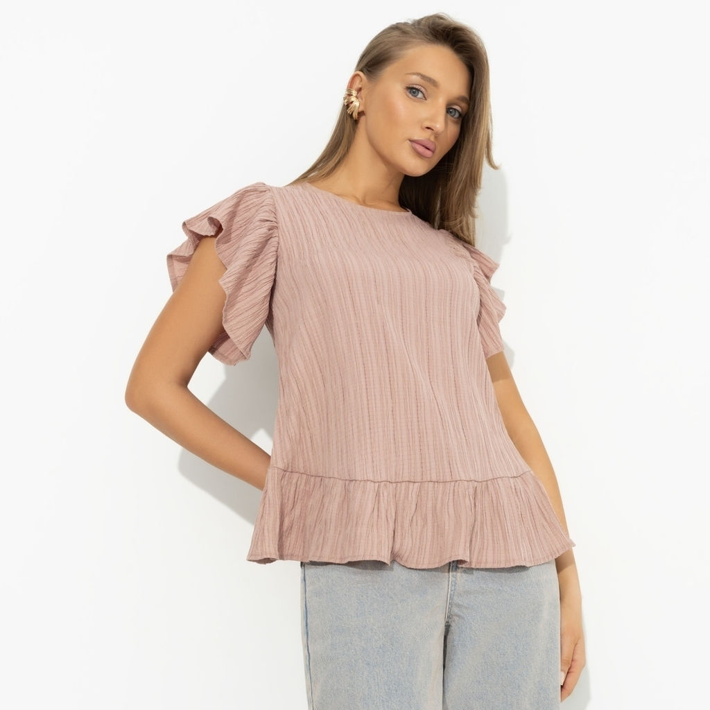 Блуза из жатой ткани, Потому что нужно! (коричневая) - Charutti фото 4