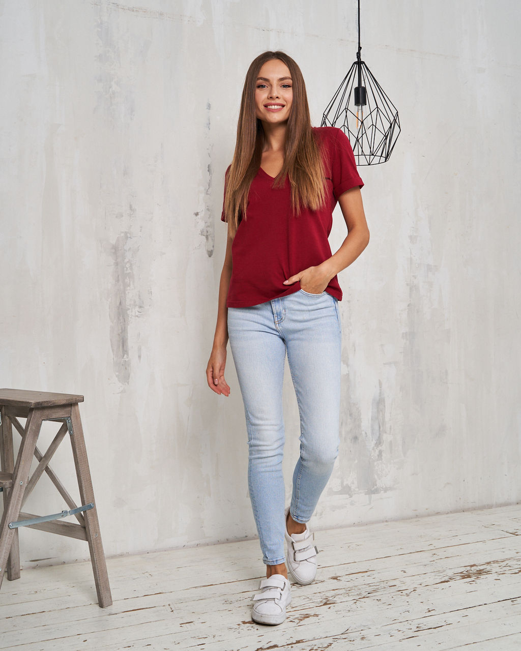 Футболка с V-вырезом - Fashion.love.story фото 4