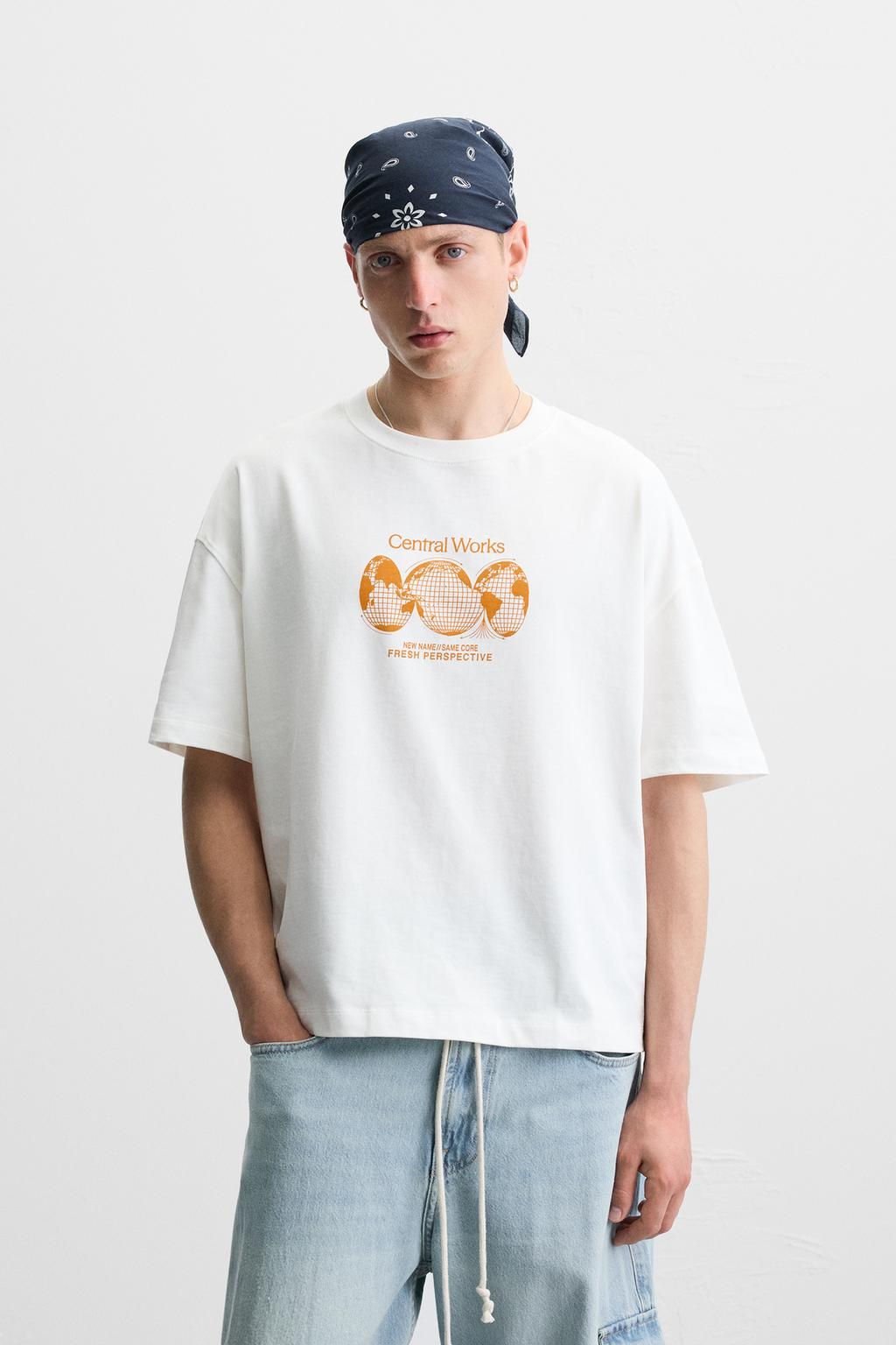 T-SHIRT WITH CONTRAST PRINTS - Zara фото 10