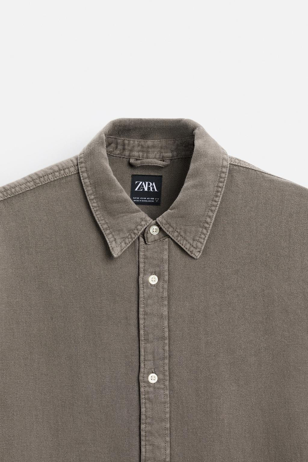 FADED DENIM SHIRT - Zara фото 16