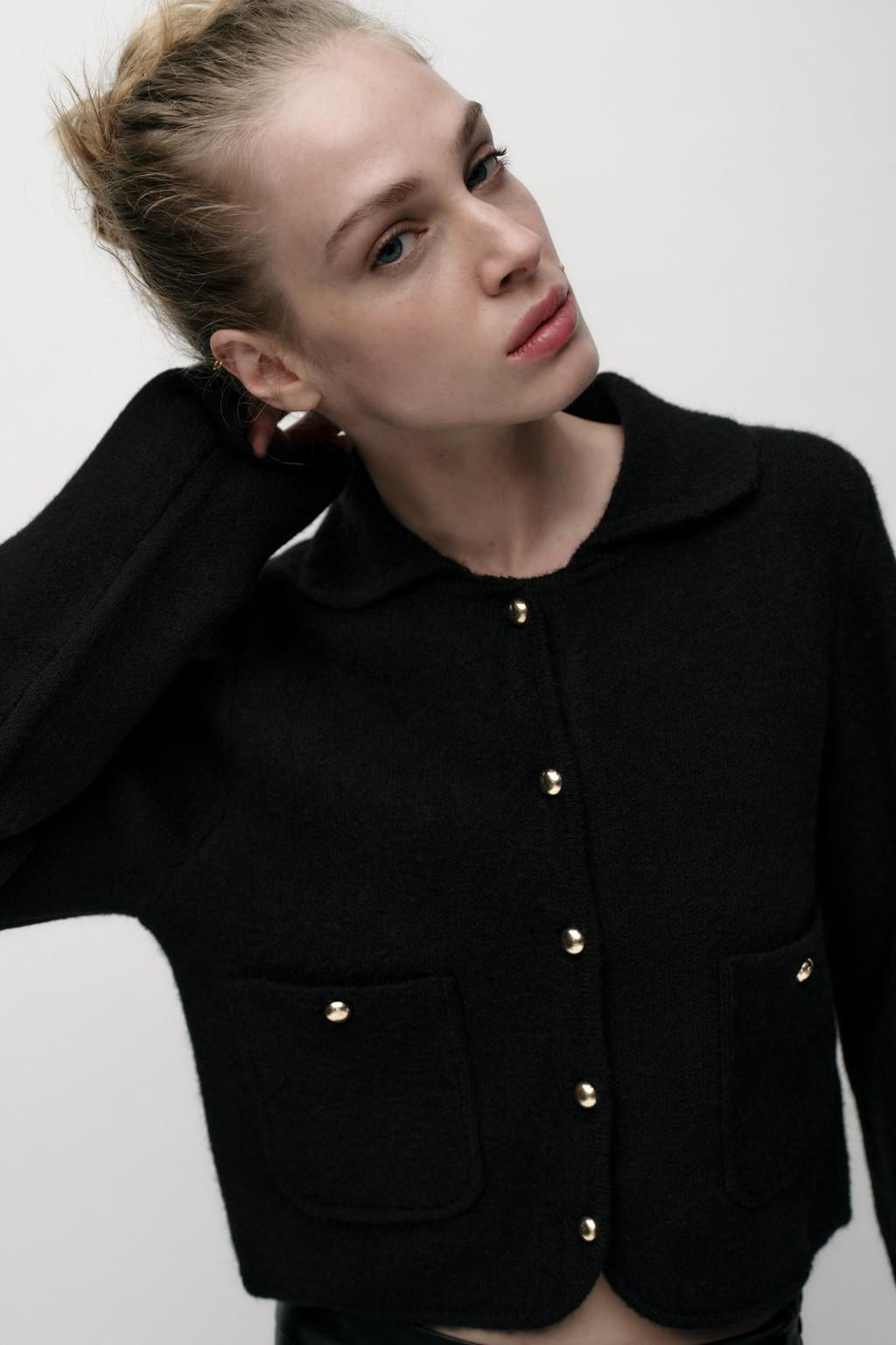 PLAIN KNIT POLO NECK JACKET - Zara фото 4