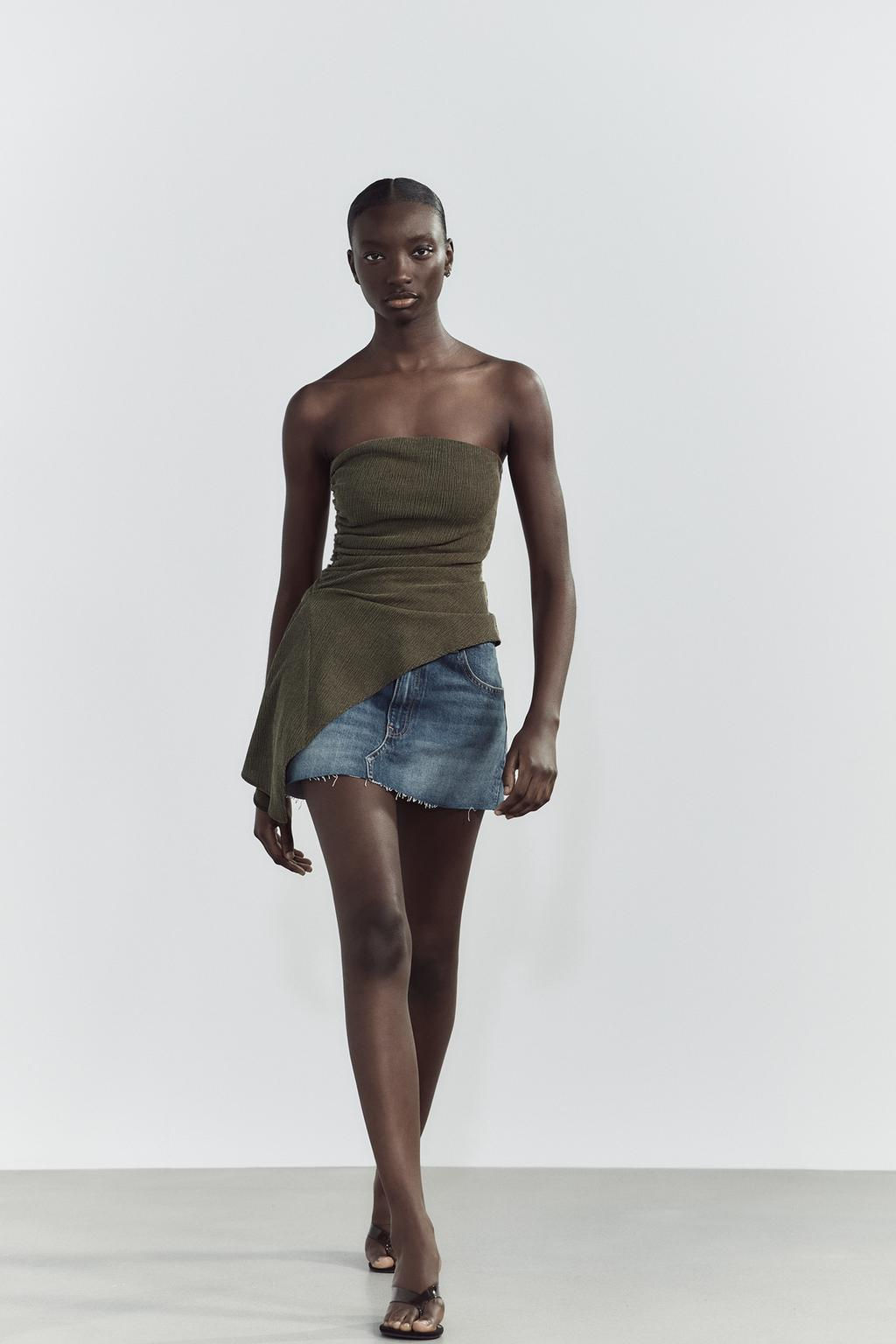TEXTURED BANDEAU TOP - Zara фото 9