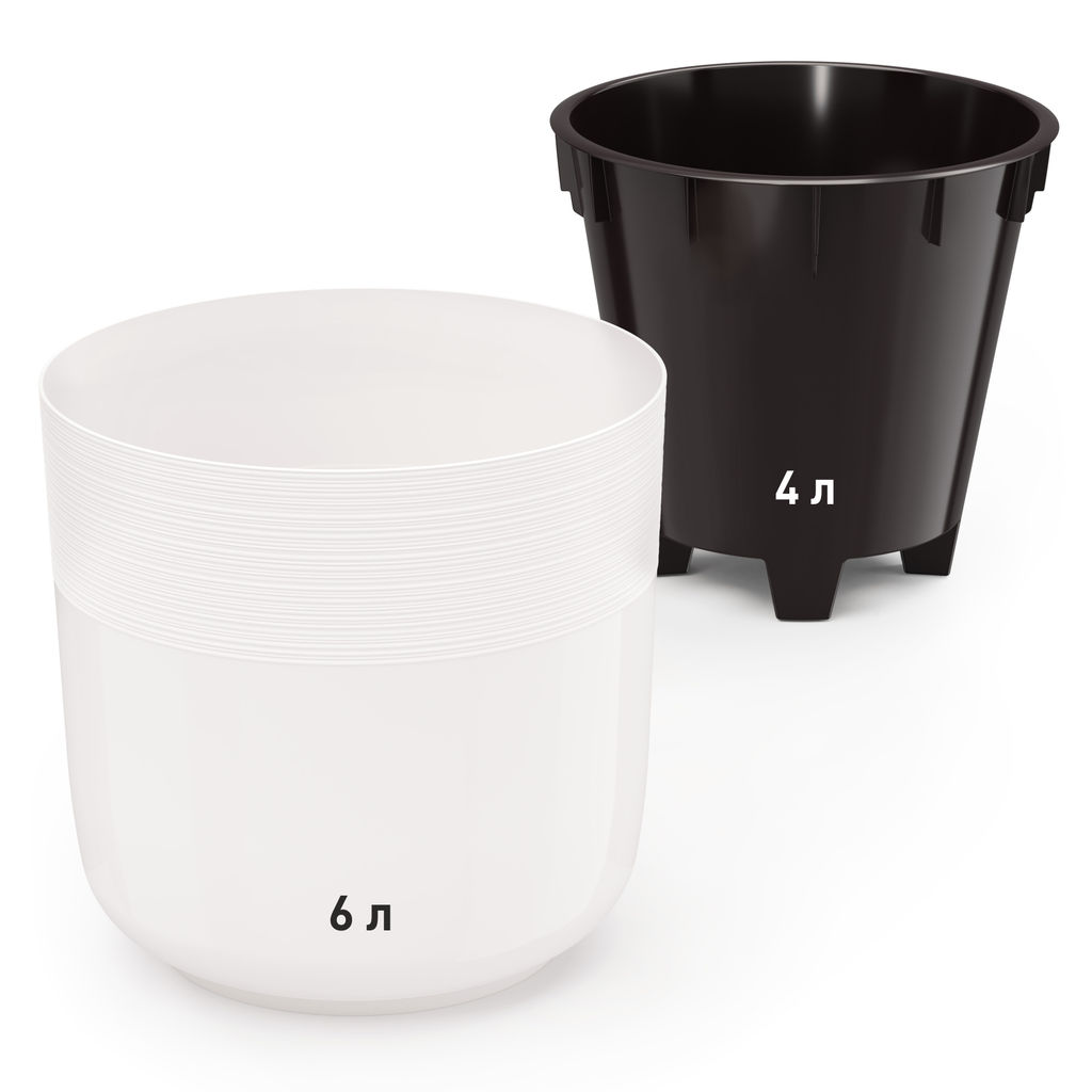 Горшок цв. Линель 6л двойной (белый) М8704 - Альтернатива фото 4