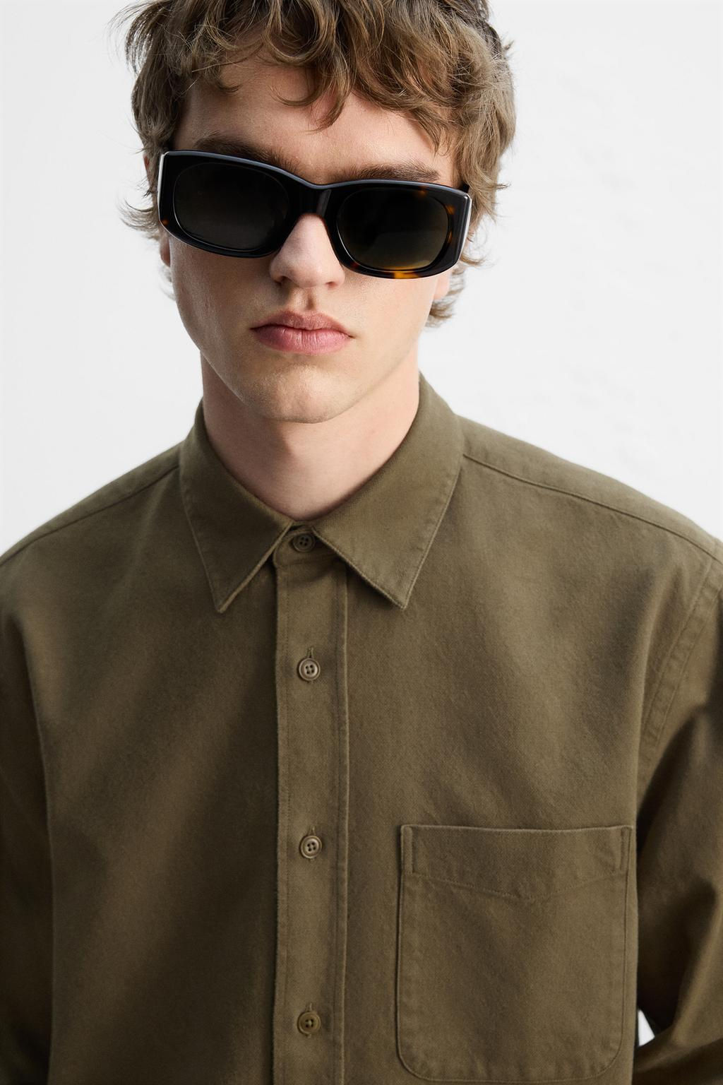 BRUSHED COTTON SHIRT - Zara фото 14