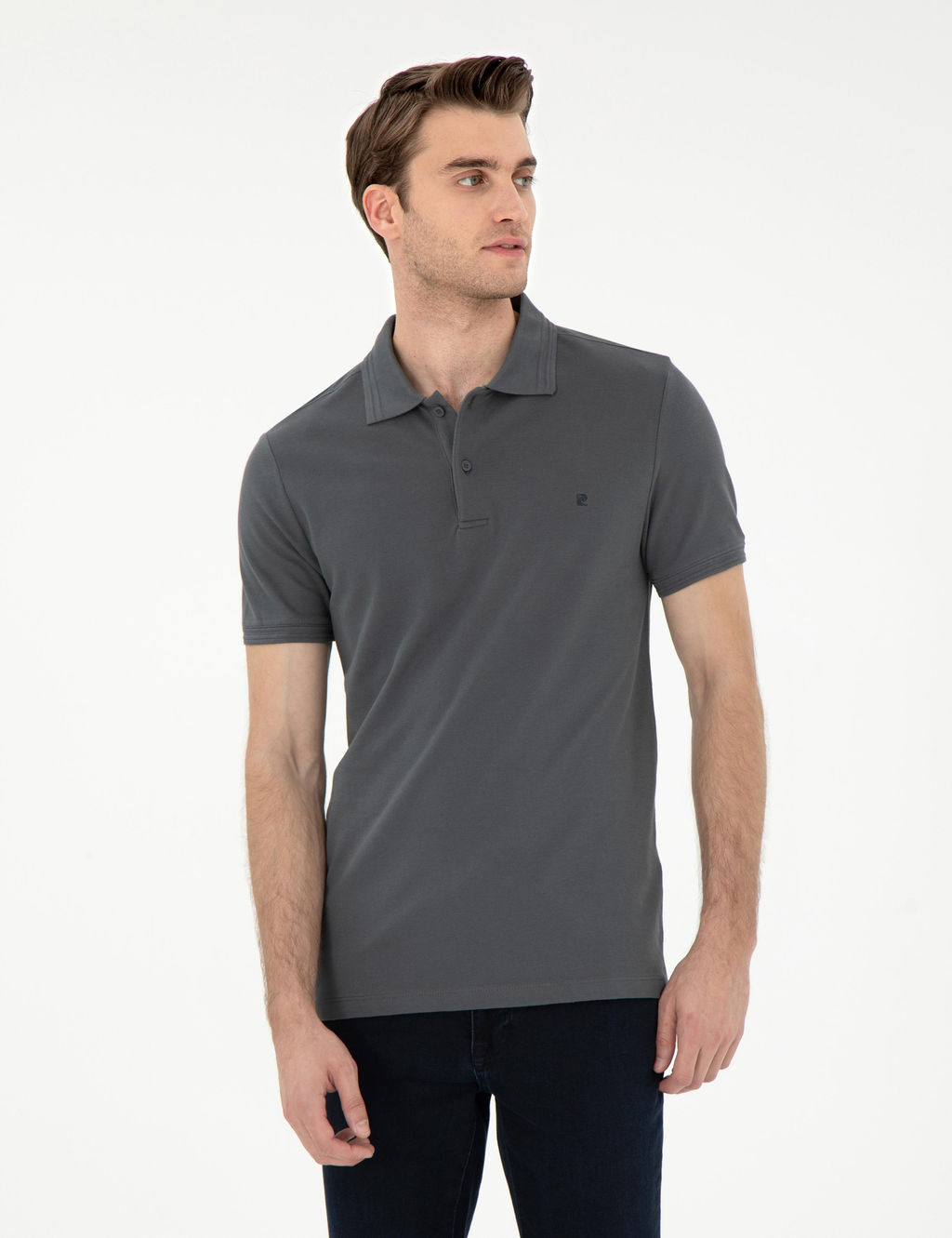 Antrasit Slim Fit Basic Ti__rt