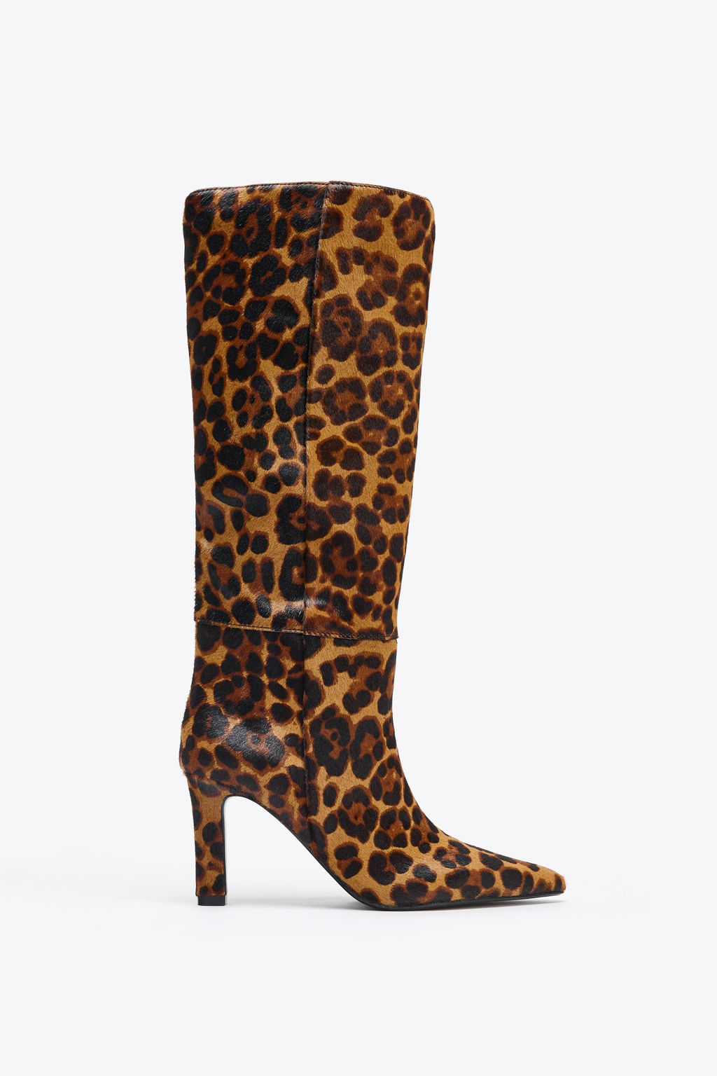 ANIMAL PRINT LEATHER AND SHEEPSKIN BOOTS - Zara фото 3