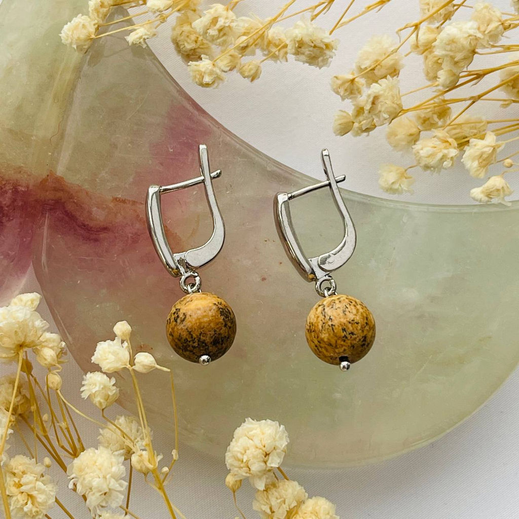 Серьги из песочной Яшмы