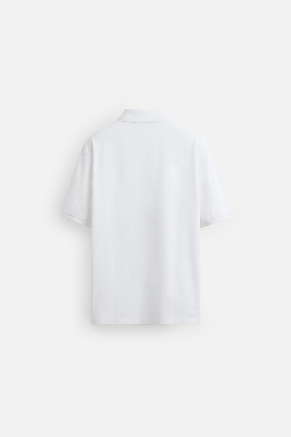 WASHED TEXTURED PIQUE POLO SHIRT - Zara фото 7