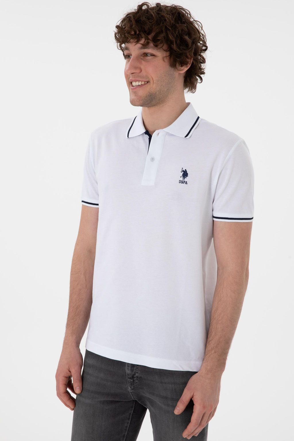 Erkek Slim Fit Polo Yaka Beyaz Basic Ti__rt Sepette S_rpriz _ndirim - U.s. polo assn фото 4
