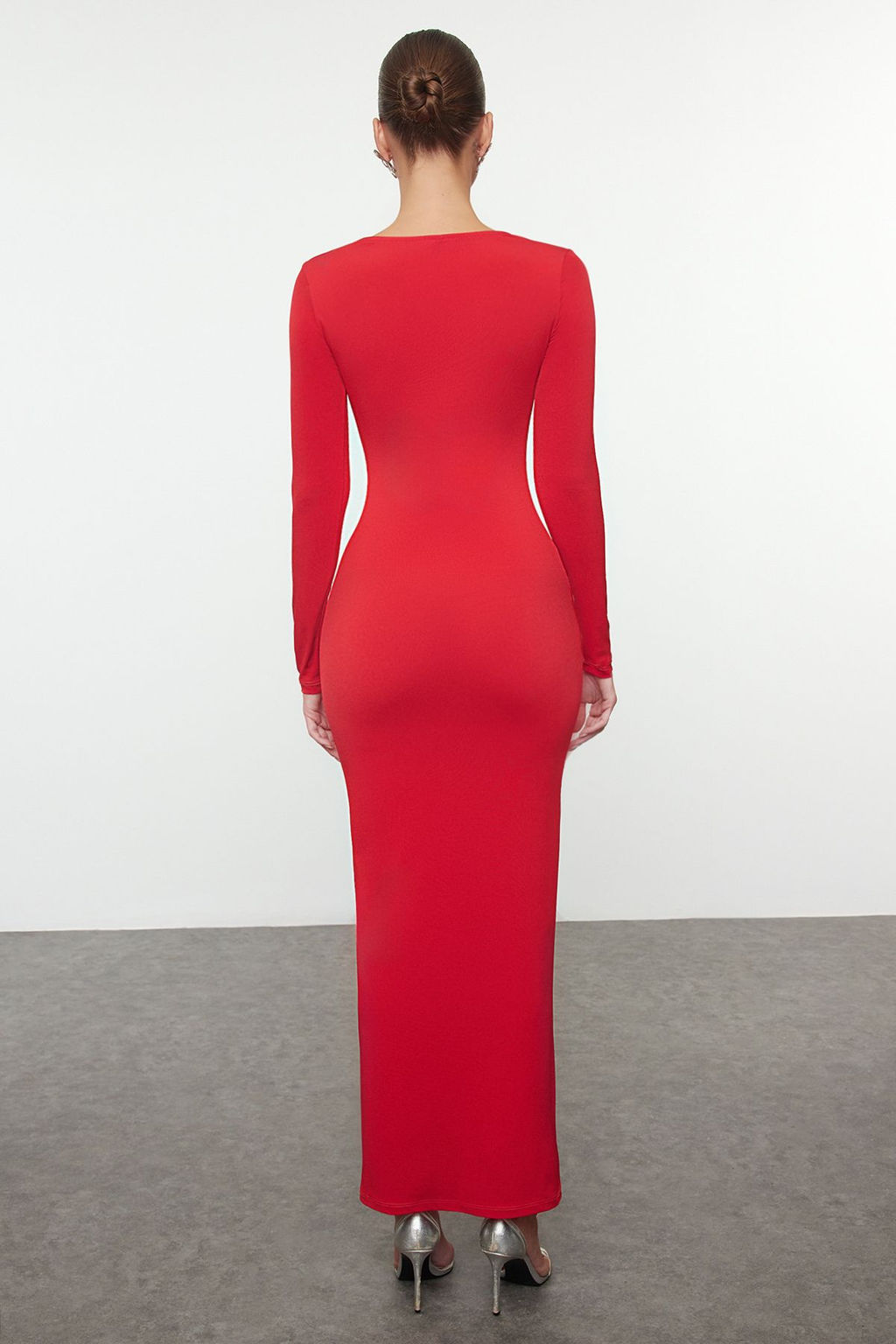 K?rm?z? Cut Out/Pencere Detayl? Orme S?k Abiye Gece Mezuniyet Elbisesi TPRAW25EL00022