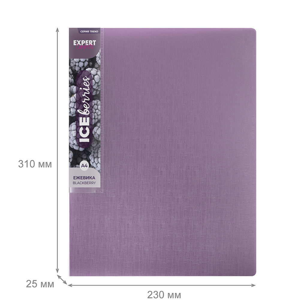 Expert Complete Trend ICEberries Папка с вкладышами 60 л. A4 700 мкм 25 мм лён 1 шт. ежевика EC211820072