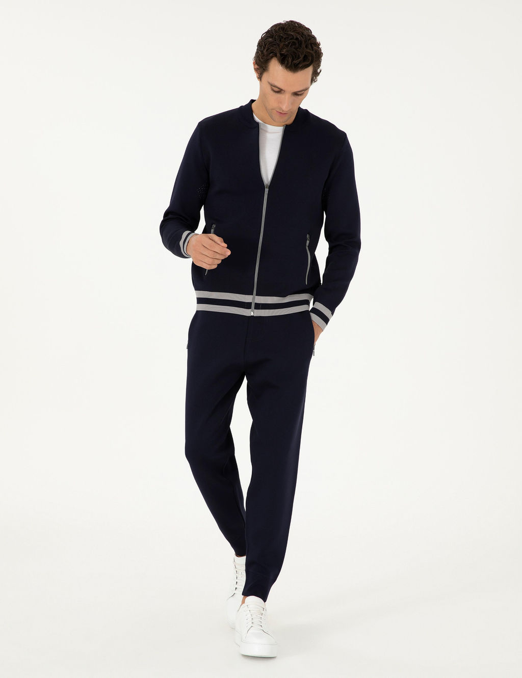 Темно-синий трикотажный кардиган стандартного кроя - Cacharel фото 4