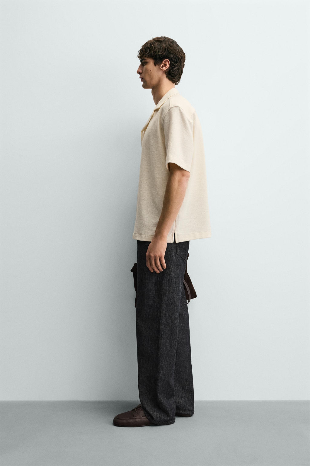 JACQUARD SHIRT WITH RUFFLE TRIM - Zara фото 4