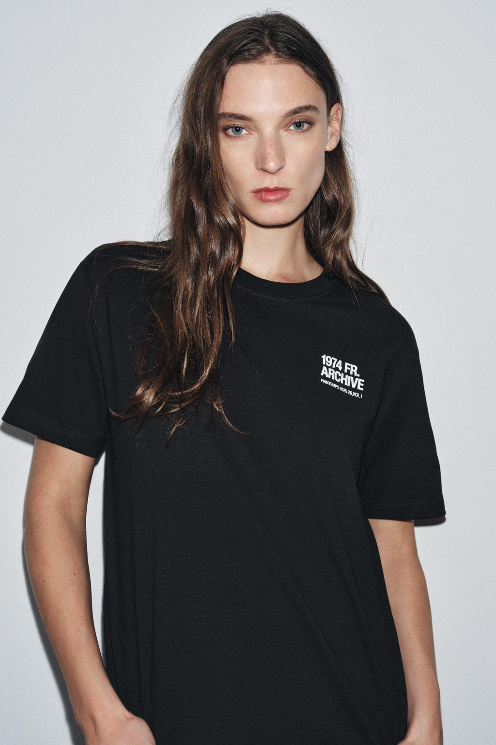 CONTRAST SLOGAN T-SHIRT