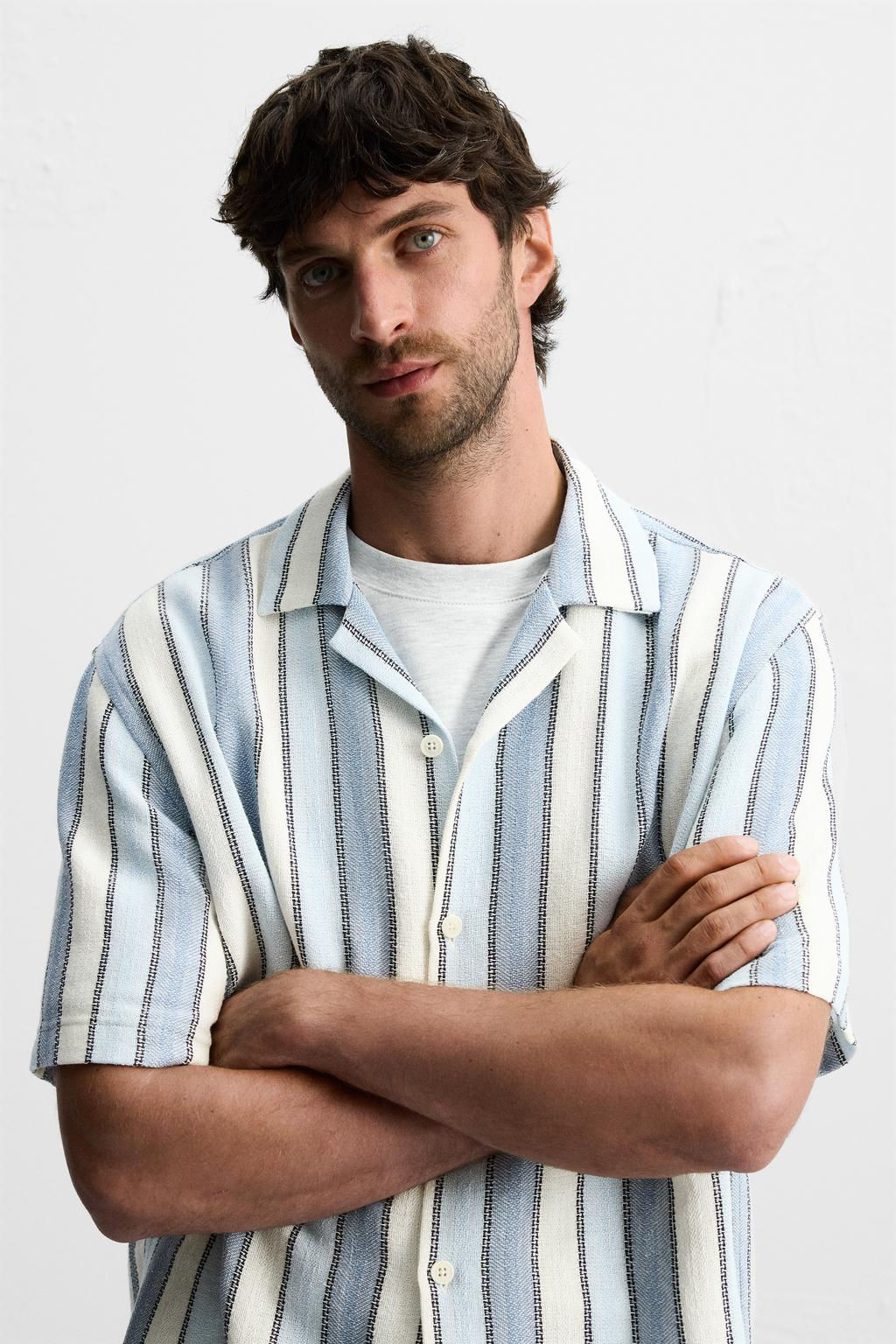 STRIPED TEXTURED SHIRT - Zara фото 15