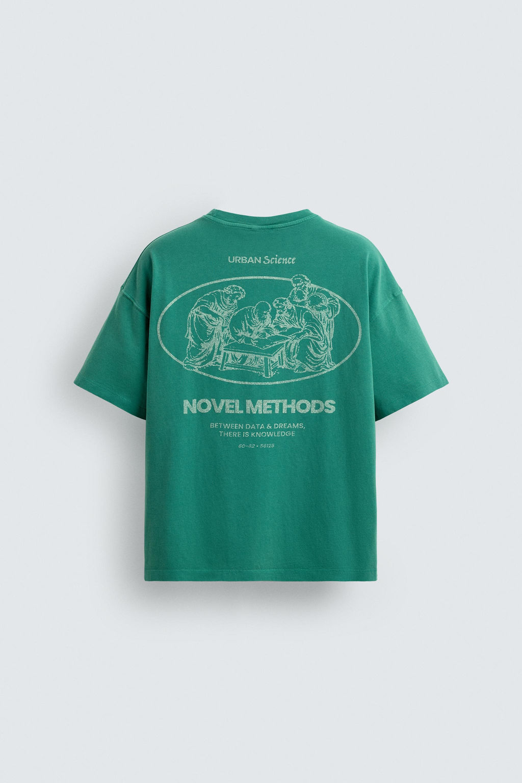 CAMISETA RELAXED FIT ESTAMPADOS LAVADOS / Verde claro