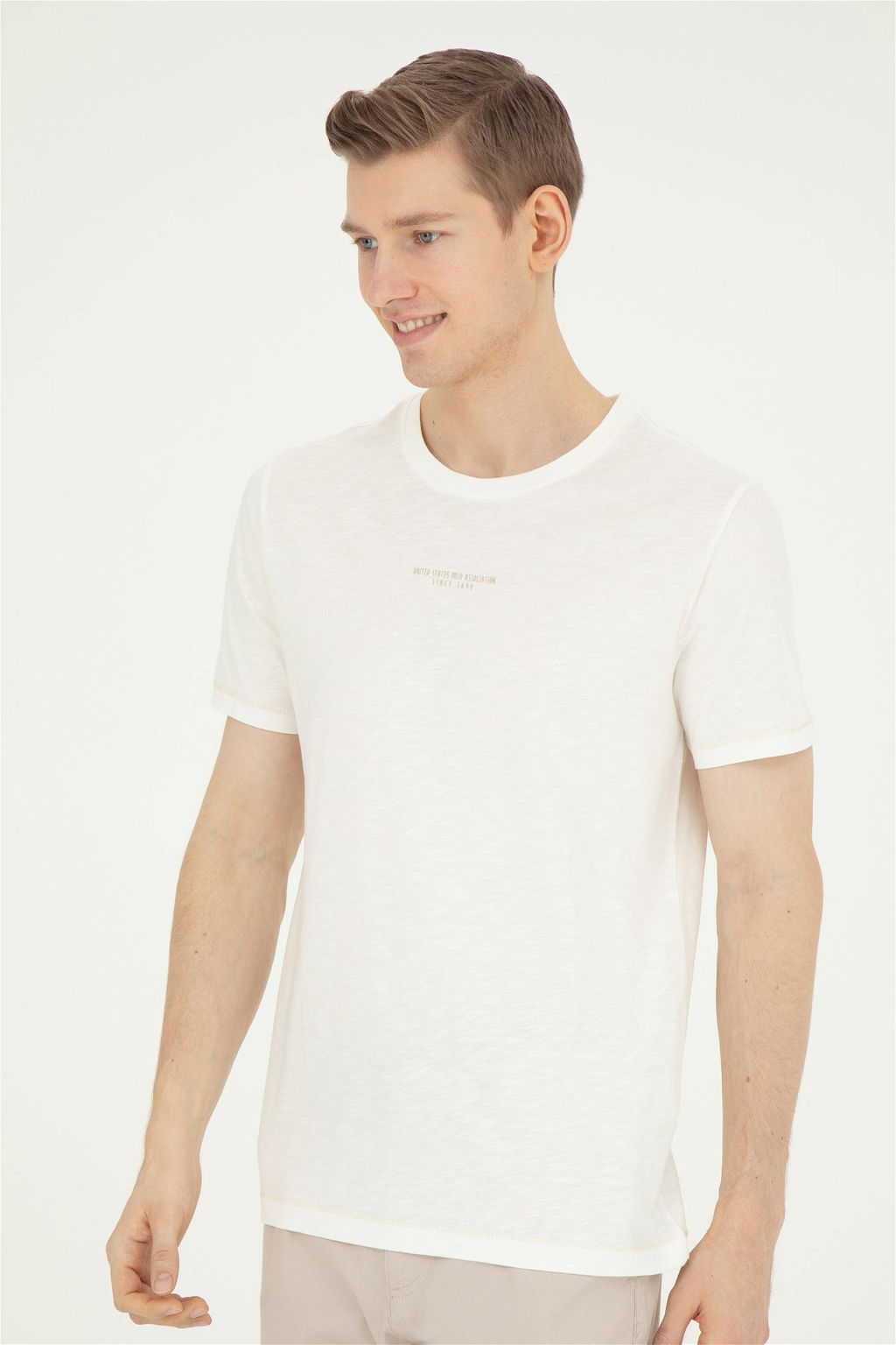 Мужская футболка цвета экрю - U.s. polo assn фото 3