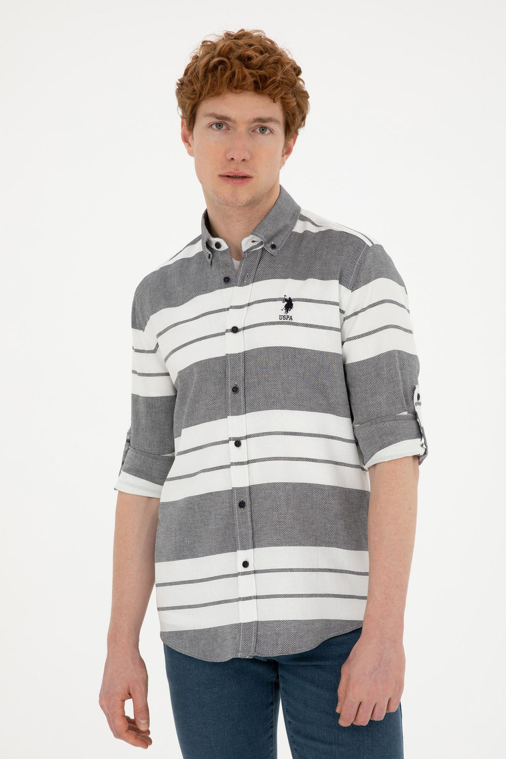U. S. Polo Assn / Мужская темно-синяя рубашка с длинным рукавом - U.s. polo assn фото 10