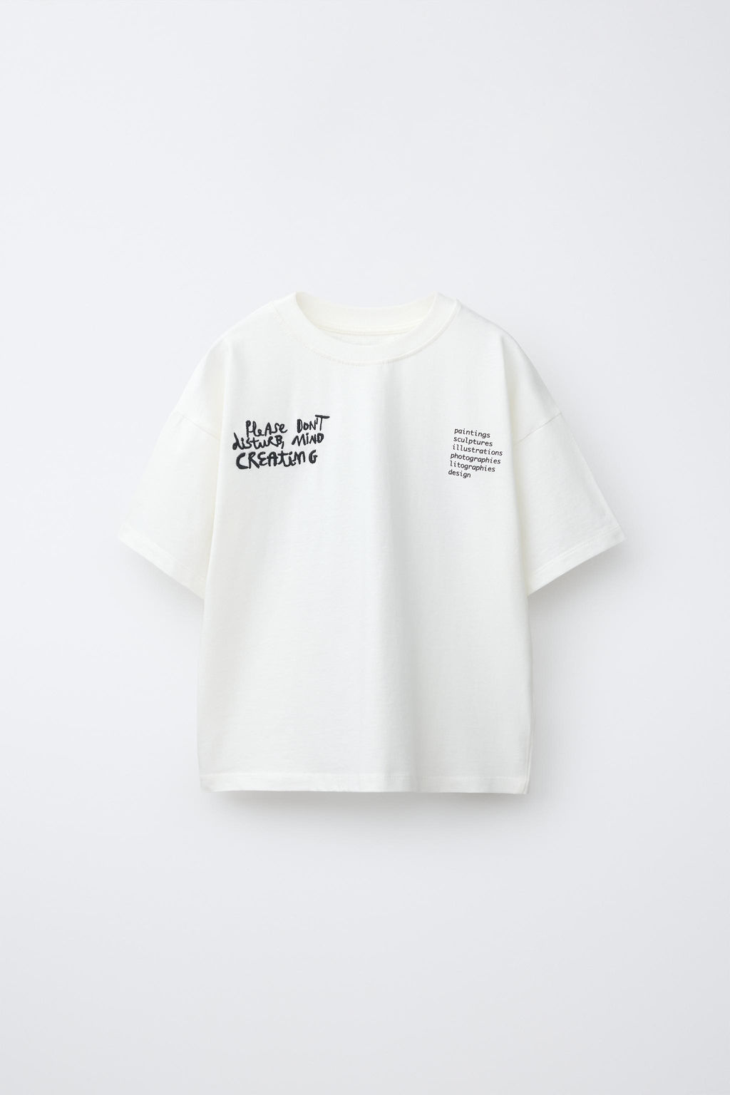 CAMISETA ESTAMPADA TEXTO / Blanco roto
