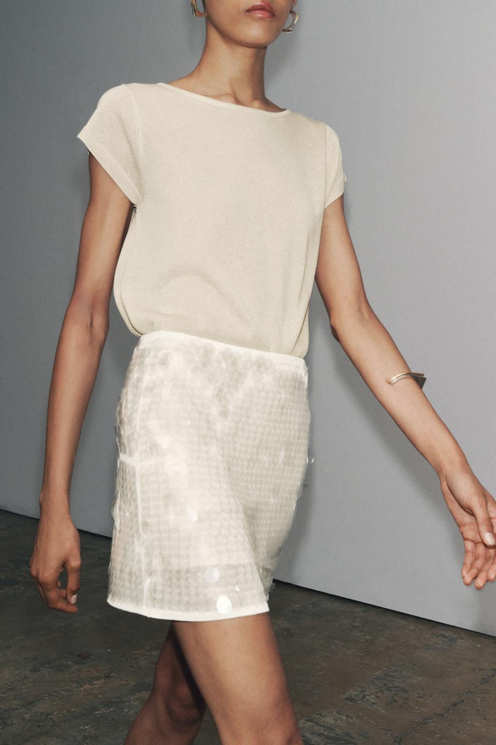 SEQUIN KNIT MINI SKIRT - Zara фото 2
