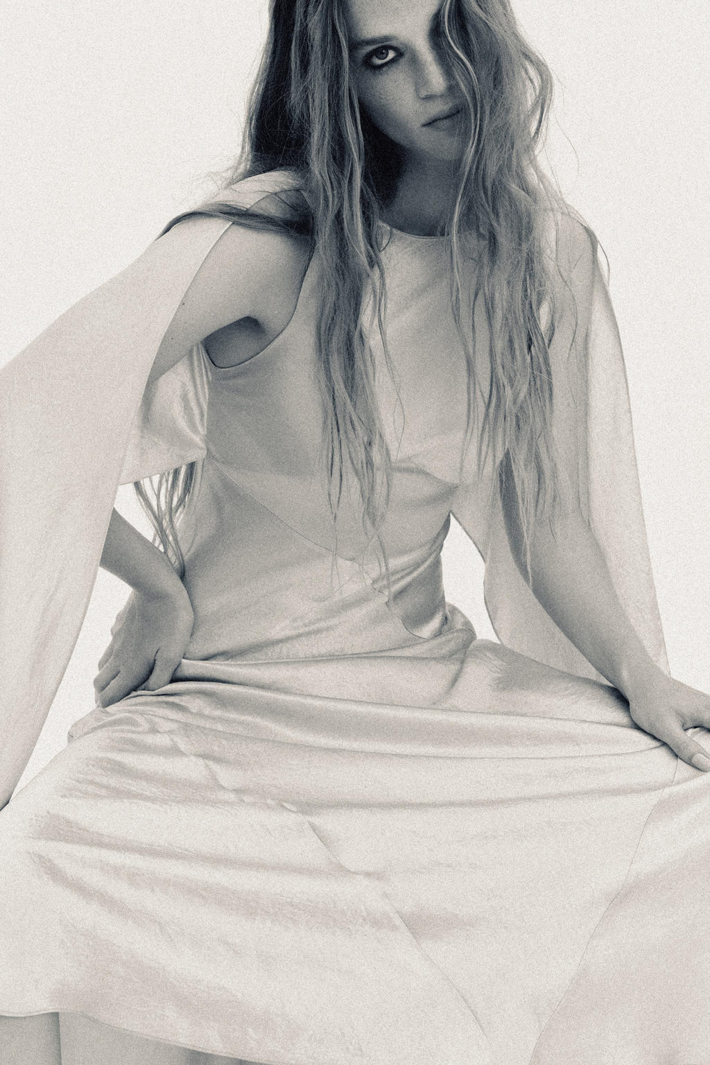 LIMITED EDITION CRINKLED-EFFECT SATIN DRESS