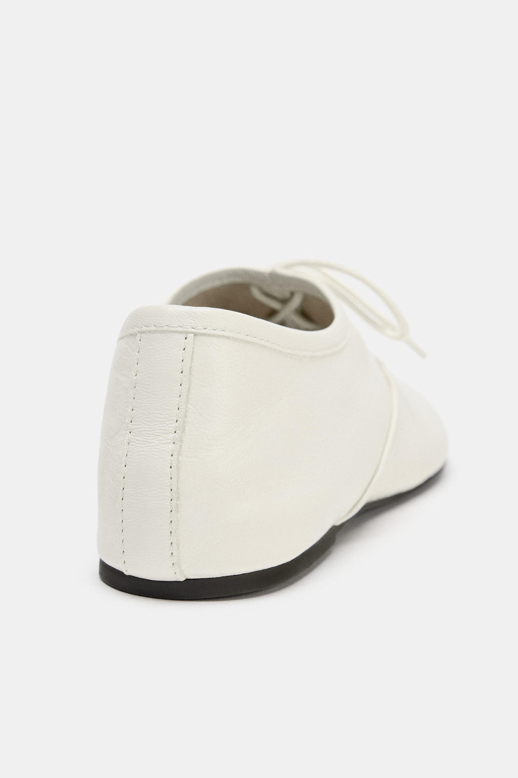 ZAPATO PIEL PLANO CORDONES / Blanco Crudo - Zara фото 5
