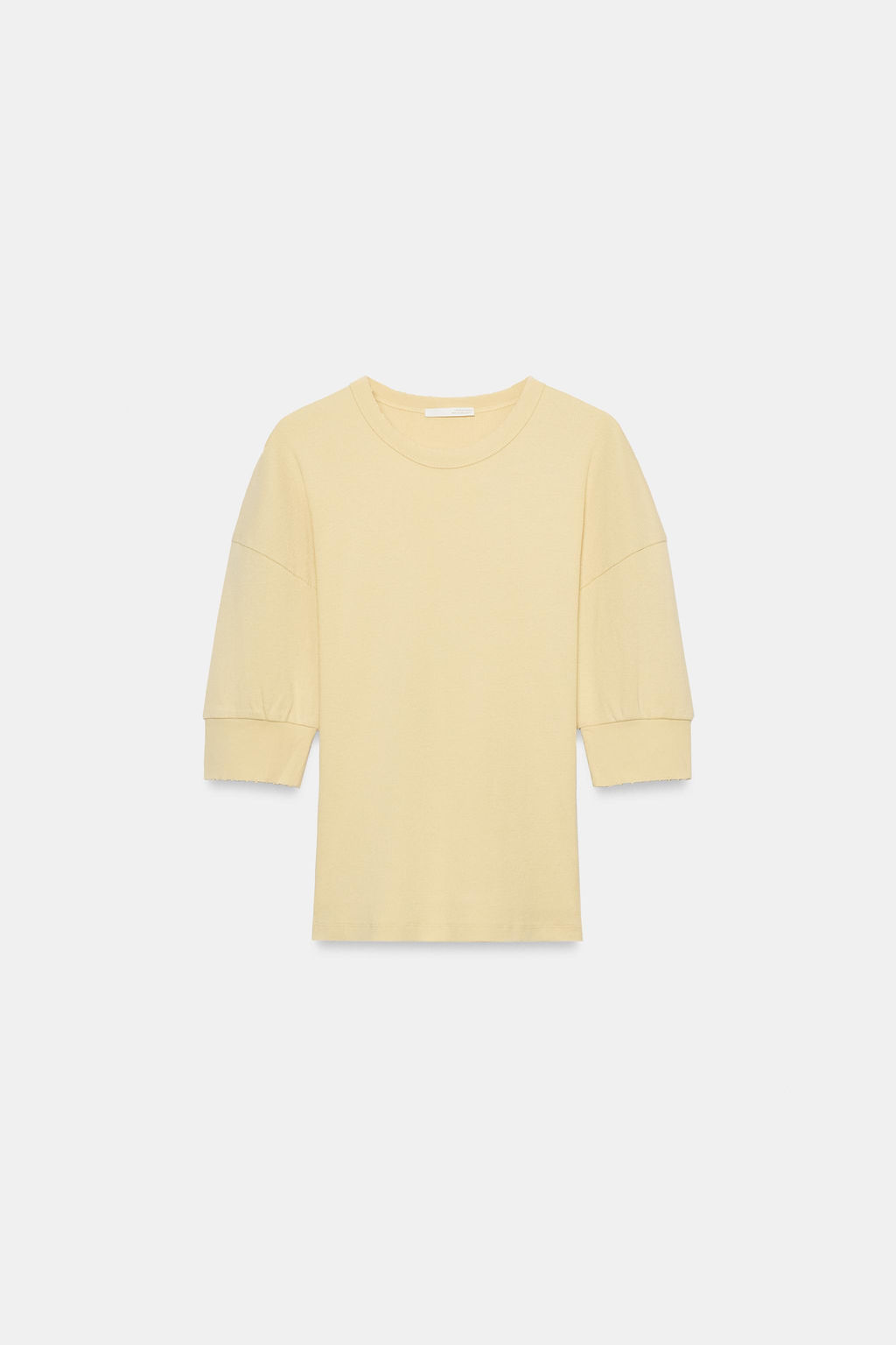 CAMISETA RIB MANGA VOLUMEN / Amarillo medio - Zara фото 7