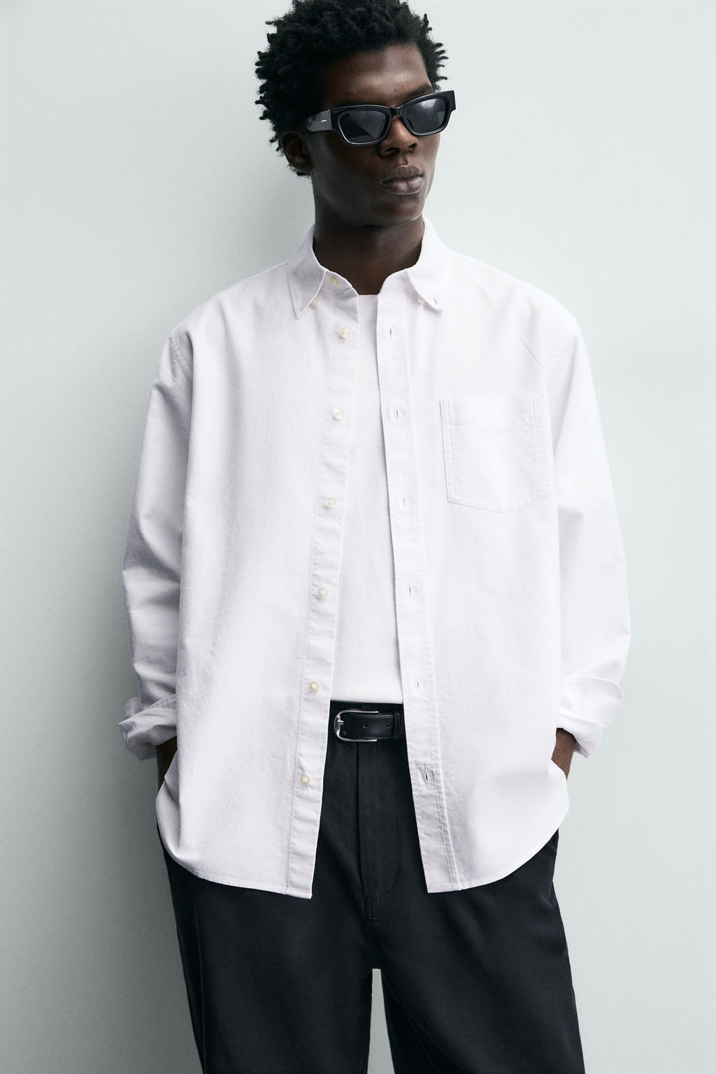 CAMISA ESTRUCTURA OXFORD / Blanco - Zara фото 6