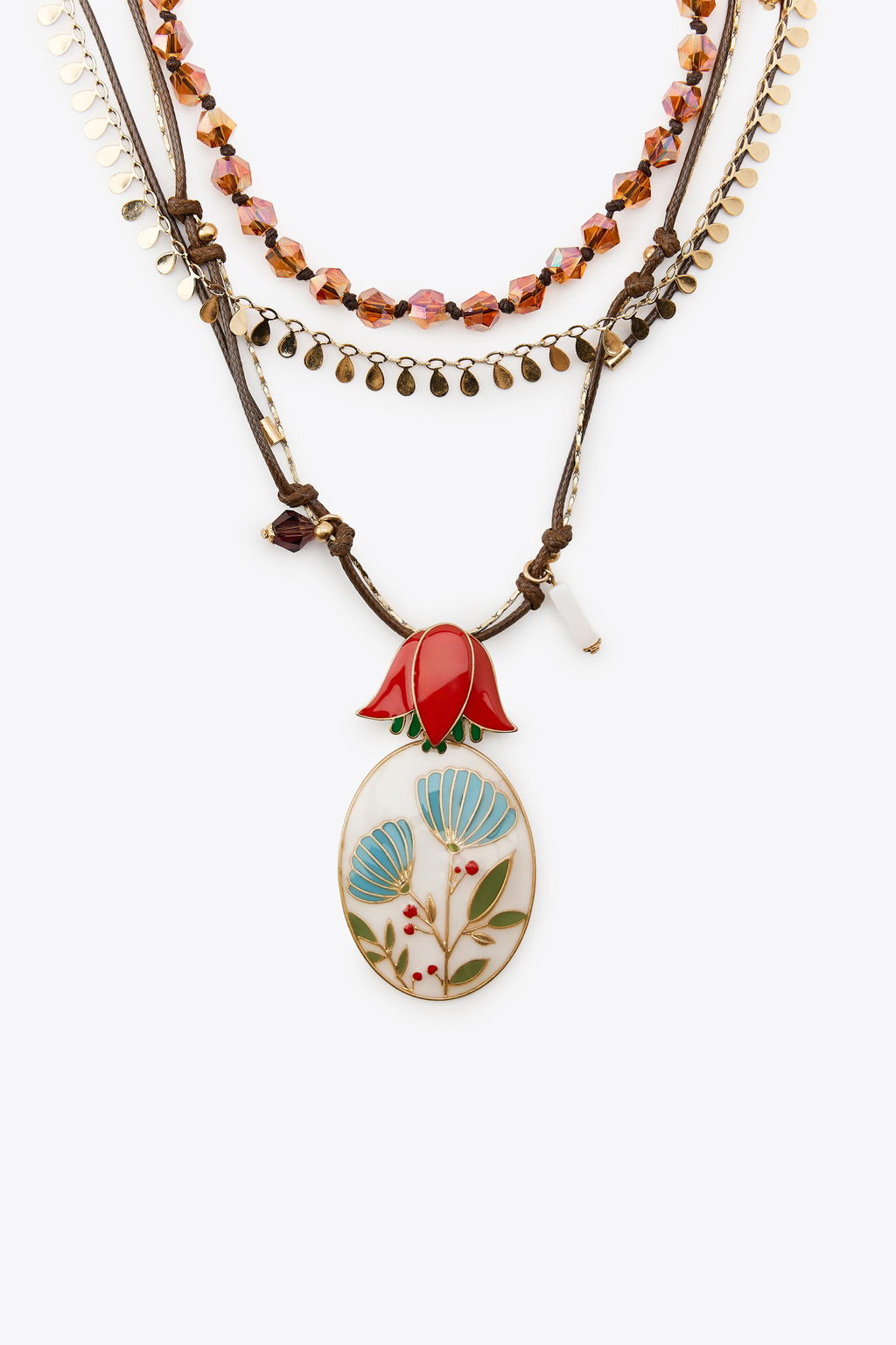 PACK OF 3 FLOWER BEAD NECKLACES - Zara фото 3