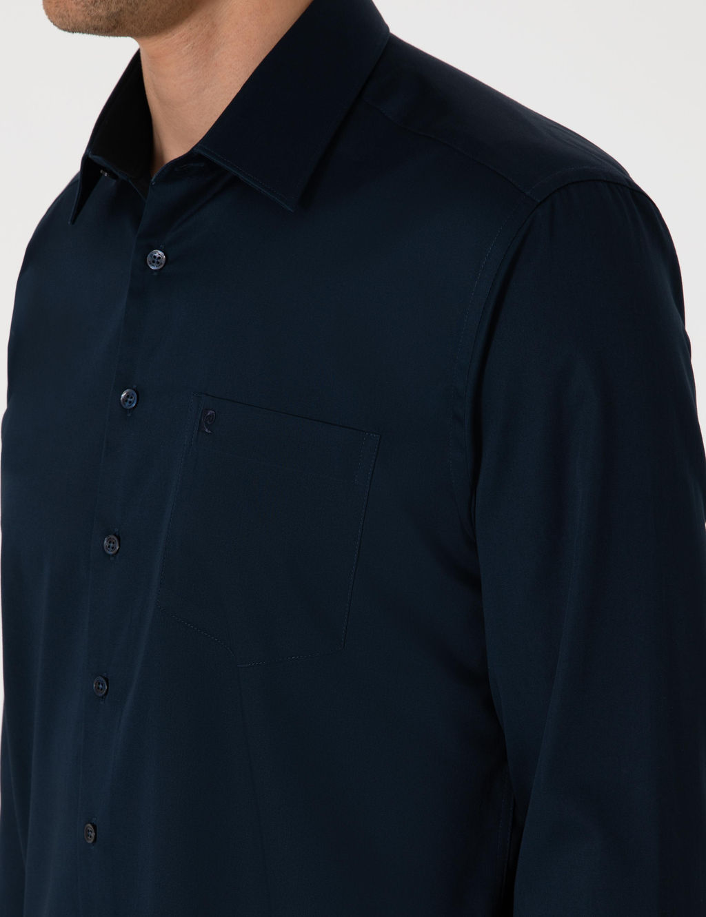 Lacivert Regular Fit Uzun Kollu Basic G_mlek