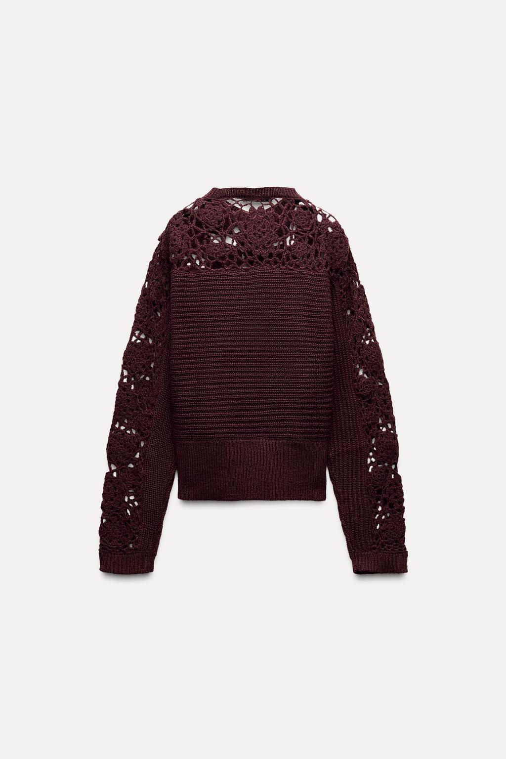 CROCHET KNIT SWEATER - Zara фото 4