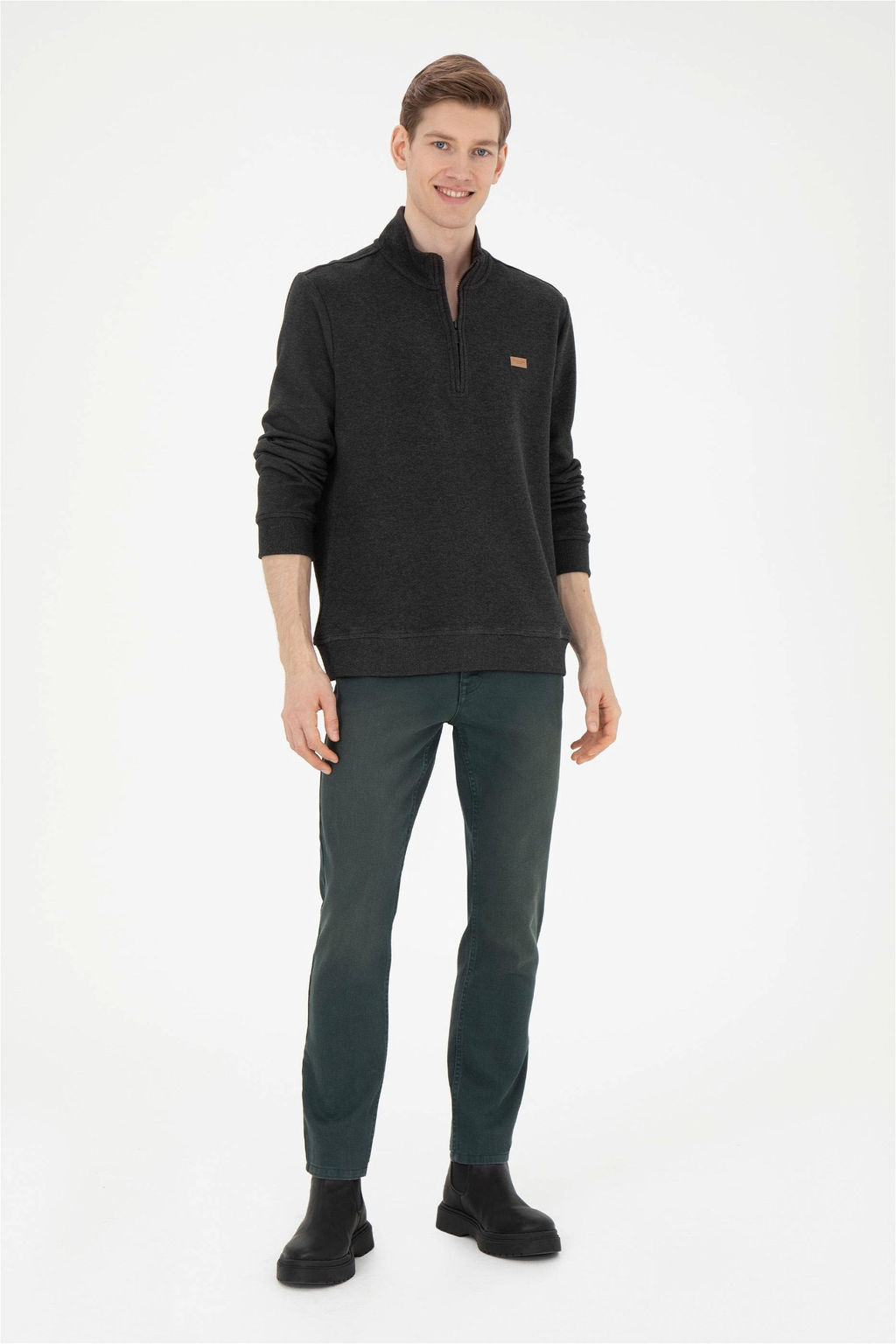 Мужской свитшот антрацитового меланжа Неожиданная скидка в корзине - U.s. polo assn фото 4