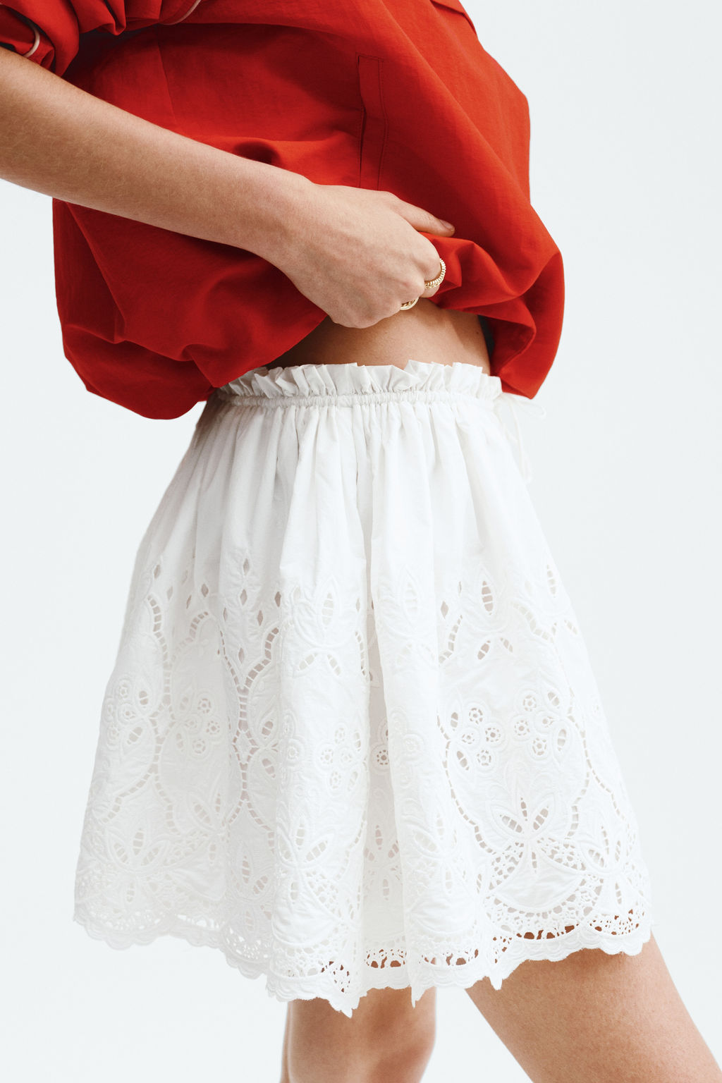 Falda en bordado ingl?s con cord?n de ajuste - H&m фото 5