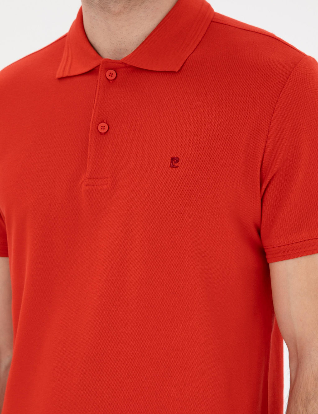 K_rm_z_ Slim Fit %100 Pamuk Polo Yaka Basic Ti__rt - Pierre cardin фото 7