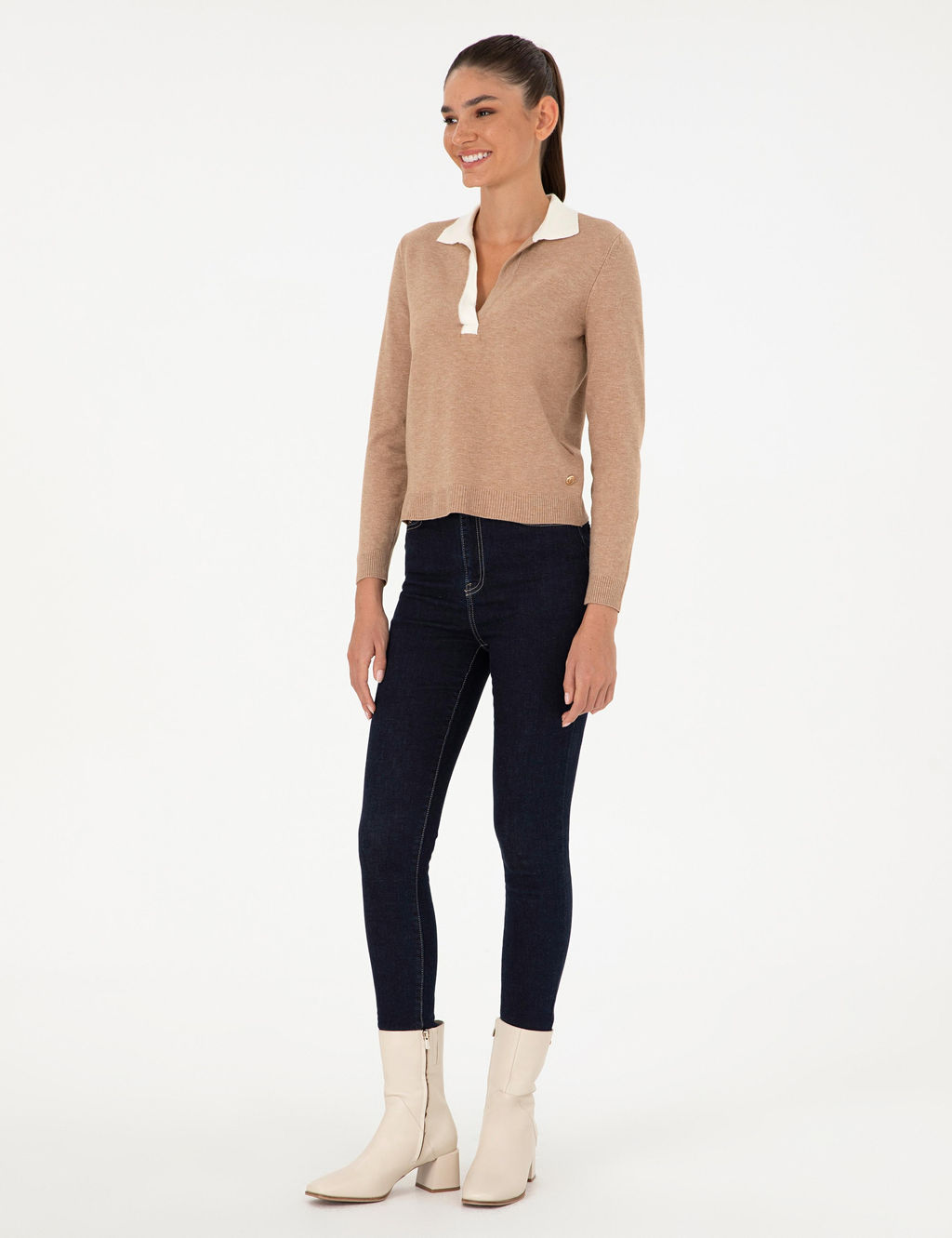 Bej Slim Fit Kazak - Pierre cardin фото 4