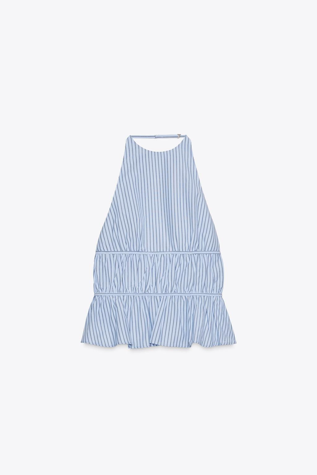 STRIPED POPLIN HALTER TOP - Zara фото 6