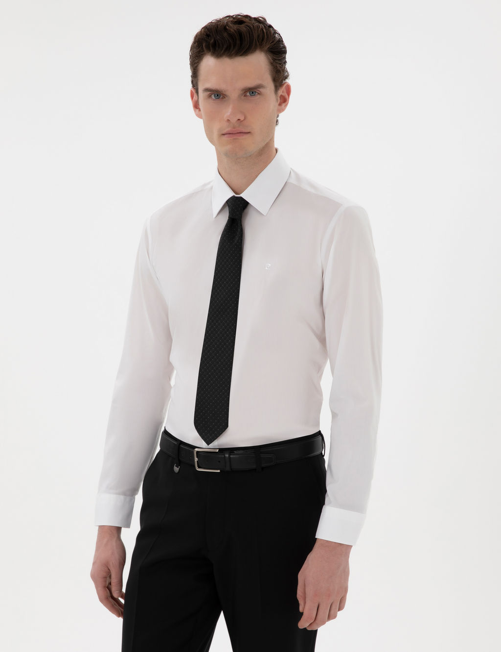 Beyaz Slim Fit Uzun Kollu Basic G_mlek